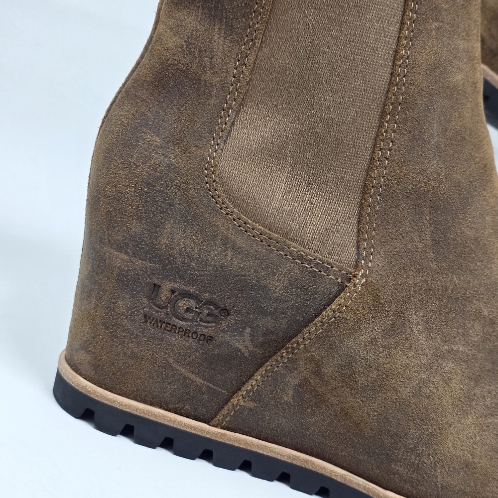 UGG  Pax Hidden Wedge  Boots Women's Size 7.5 Suede Brown Waterproof 1095136 - Picture 11 of 12
